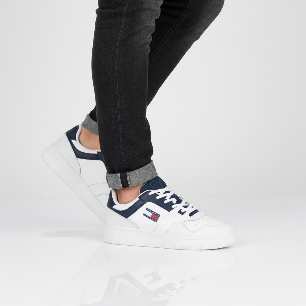 Tommy Hilfiger Retro Basket Essential - Мужские кроссовки обувь кожа белая EM0EM01395-DW4 ОРИГИНАЛ