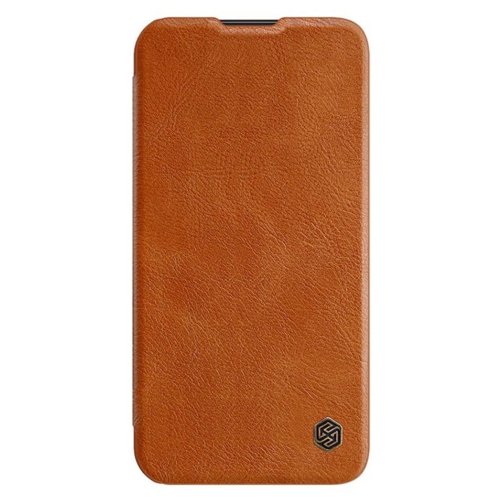 Откидной чехол Nillkin Qin Leather Pro для Samsung Galaxy S23+ с защитой камеры, коричневый