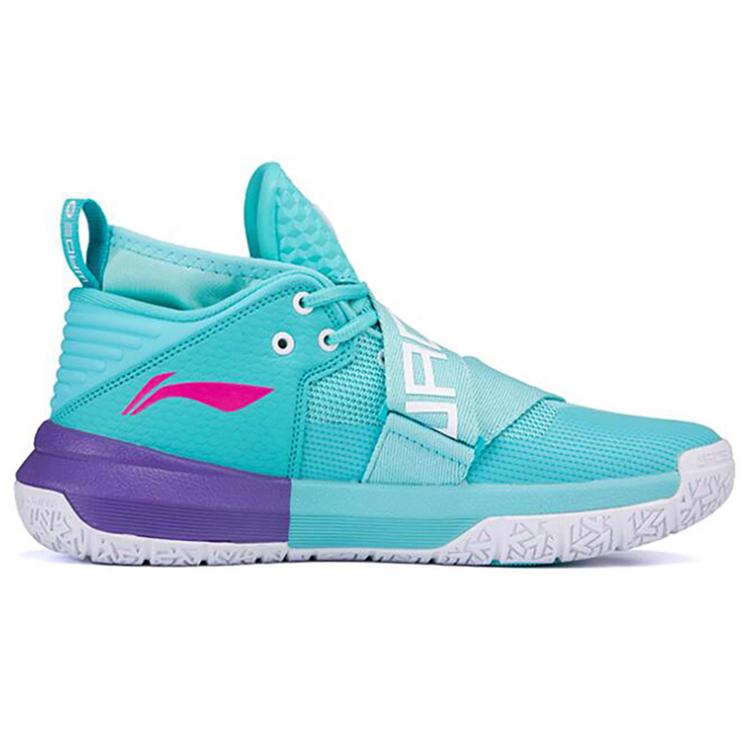 Li Ning All City 7 Way Of Wade All City 7 Нескользящие Легкие Средние Баскетбольные Кроссовки Мужские South Beach, Зеленый Фиолетовый ABAP101-3