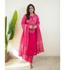 Женский дизайнерский хлопковый set Kurta Pant Dupatta с принтом Bhandej Индийский Болливуд Вечерний нарядный Kurti