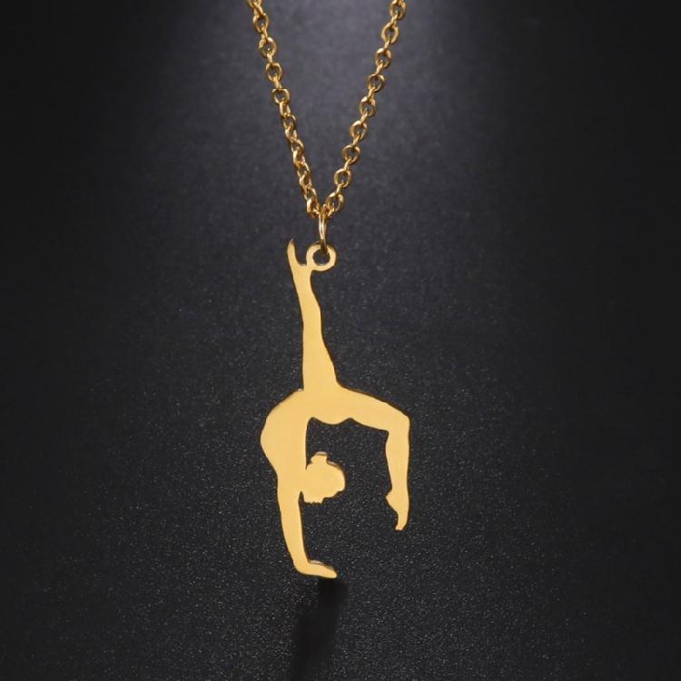 Высокополированное Нержавеющее Стальное Ожерелье для Женщин с Подвеской Гимнастка Ожерелье Аксессуар для Украшений Ежедневное Повседневное Использование