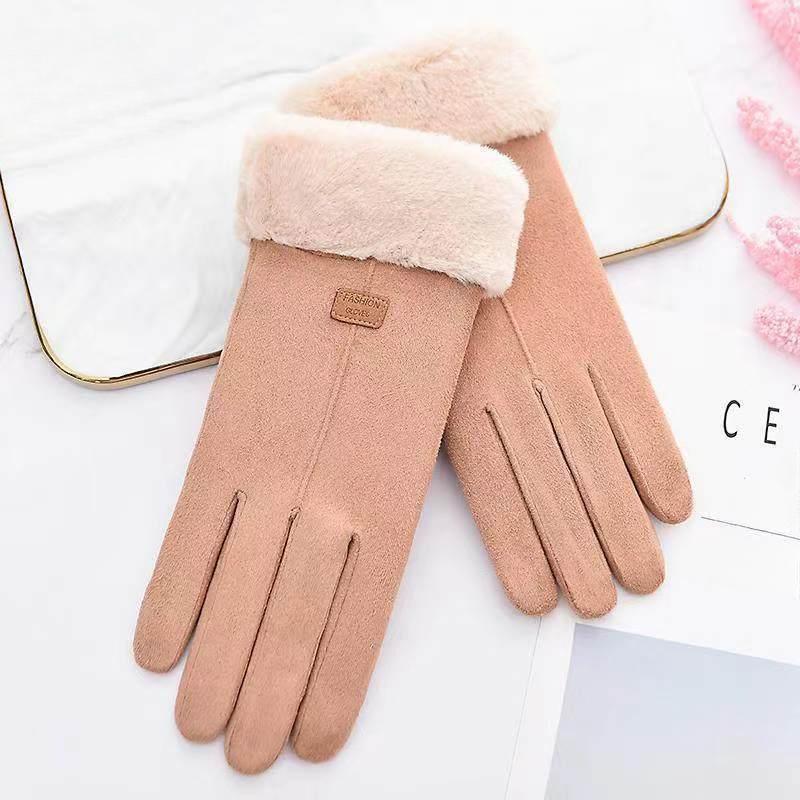 Женские модные теплые перчатки для верховой езды, вождения, милые флисовые варежки с бантом для женщин в холодную погоду
