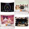 Cute Cat Cartoon Decorative Tapestry Home Wall Decor Office Living Room Tapestry