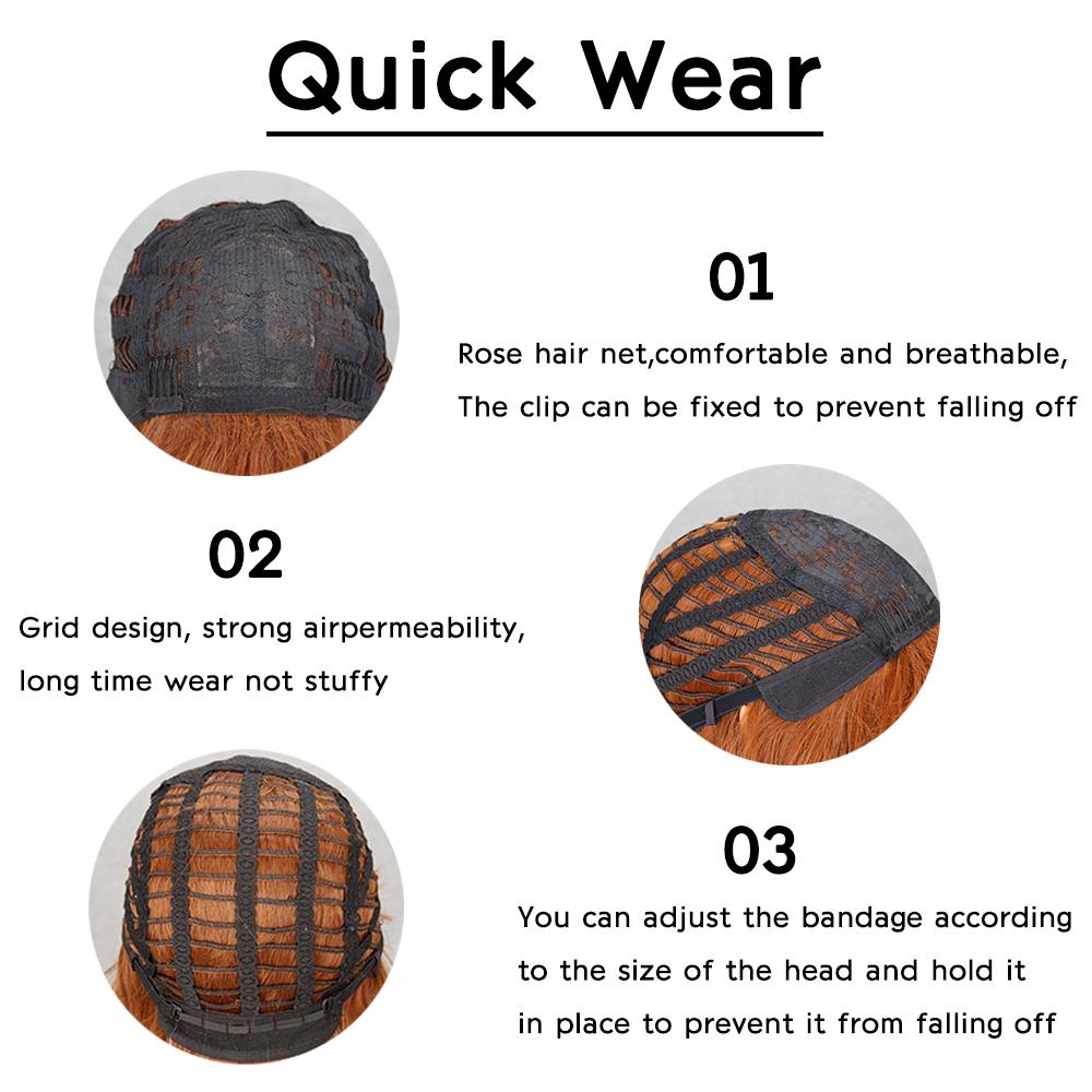 XINRAN Синтетический парик длиной до плеч с челкой, короткий волнистый кудрявый термостойкий парик из волокна для женщин, повседневное использование на вечеринках