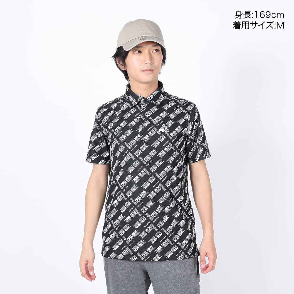 Ping Apparel Men's Short Sleeve Polo Shirt (Bias Logo Print) / Golf / 621-3160301 010_Black L