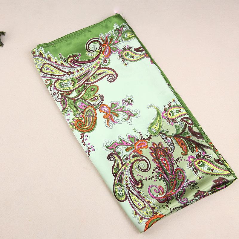 Новый атласный женский шарф, шелковый шарф с принтом, модный пляжный большой квадратный шарф, солнцезащитный крем, шаль от солнца