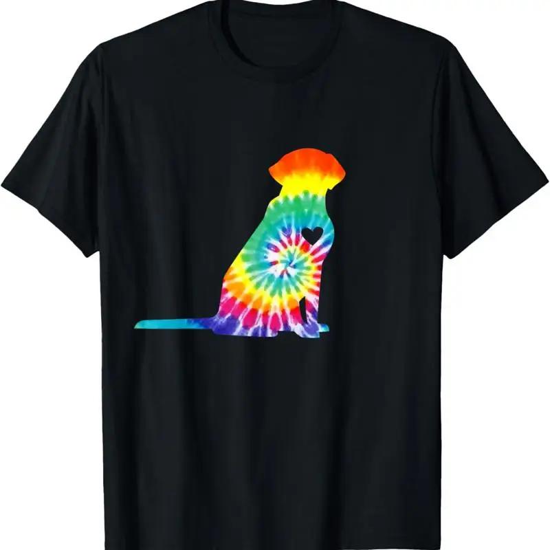 Tie Dye Dog Silhouette TShirt Hippie Labrador Puppy Retro Graphic Tee