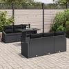 VidaXL Ensemble de canapé de jardin 7 pièces avec coussins en poly rattan noir 3357666
