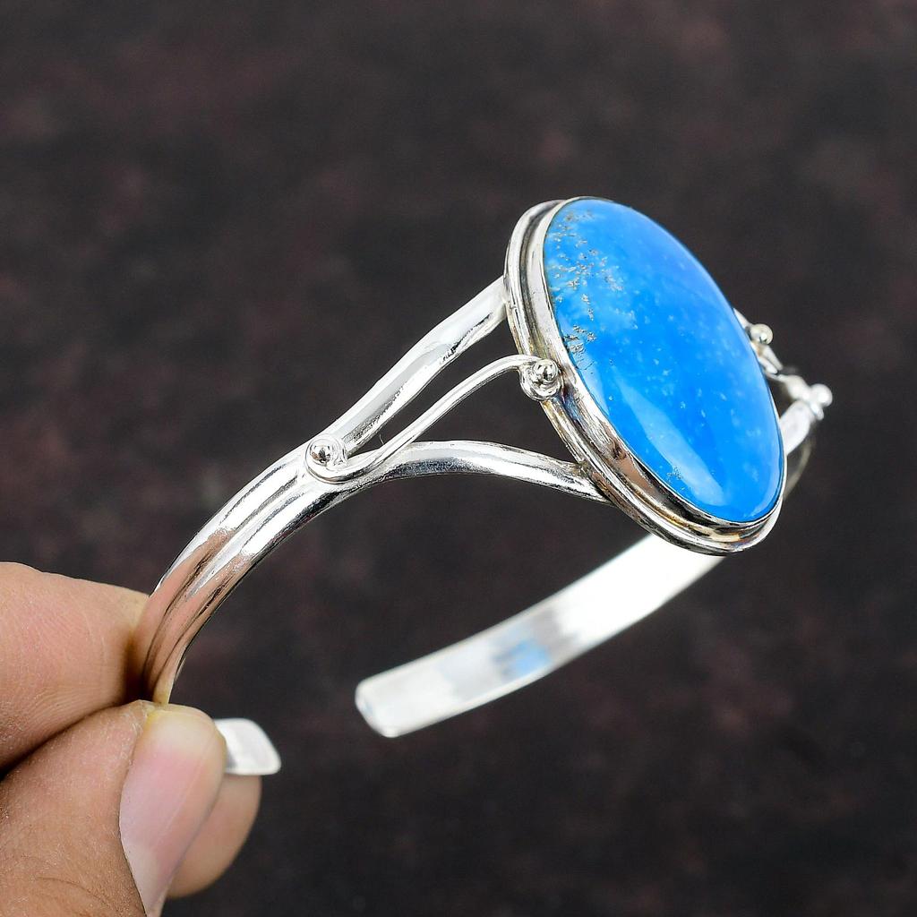 Смитсонитовый браслет-манжета Регулируемый браслет Стерлинговое серебро 925 пробы Браслет-манжета ручной работы с драгоценными камнями Браслет-манжета Смитсонитовые украшения Подарки на помолвку