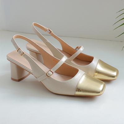 Сандалии Baotou на высоком каблуке, женские, весна/лето 2024 г., с ремешком сзади, квадратной формы, модные женские туфли, дизайнерские сандалии