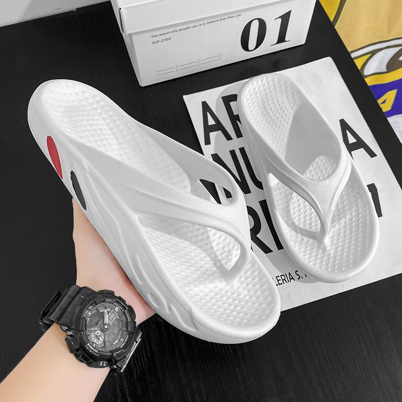 Модные летние тапочки большого размера для молодежи, мужские массажные нескользящие классные шлепанцы для улицы, дышащие сандалии с толстой подошвой