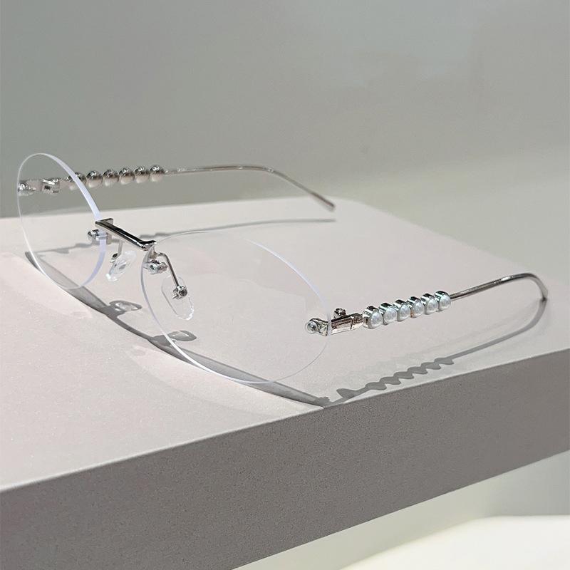 Винтажные овальные солнцезащитные очки без оправы женские мужские дизайнерские люксового бренда солнцезащитные очки панк популярные жемчужные элегантные очки УФ400