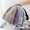 Fashion Warm Cashmere Wool Skullies Angola Rabbit Fur Winter Knitted Beanies Women Cap Female  Ski Outdoor Warm Hats