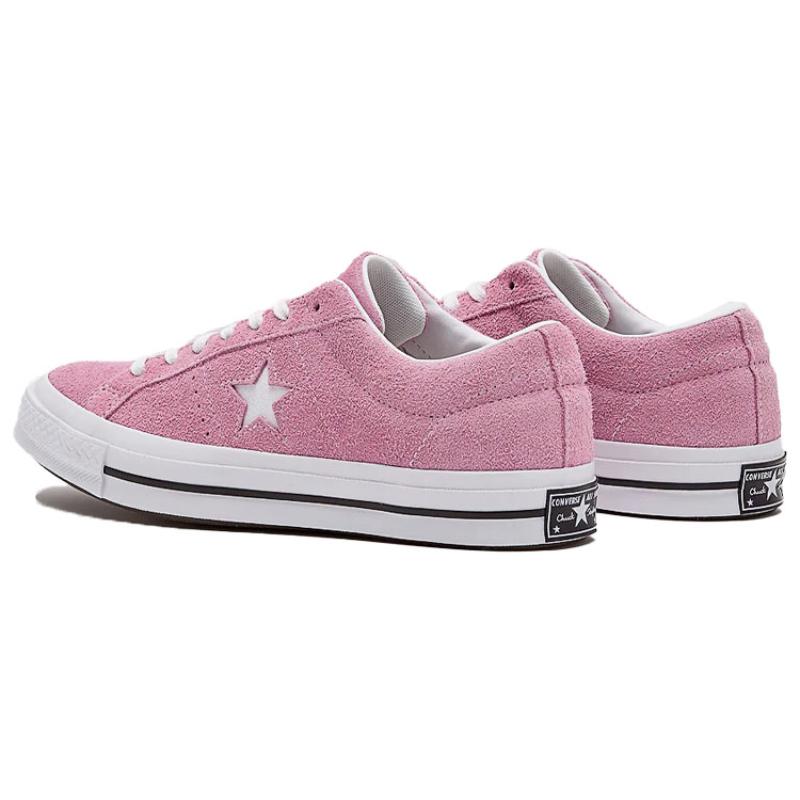 Converse Кеды One Star OX Легкие Нескользящие Низкие для Скейтбординга для Мужчин и Женщин Розовые Белые