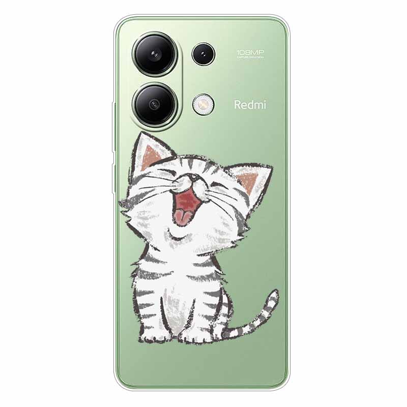 Для Xiaomi Redmi Note 13 4G Чехол ТПУ Прозрачный Мягкий Милый Рисунок Девочки Чехол Для Redmi Note 13 4G Чехол Note13 Прозрачный Силикон