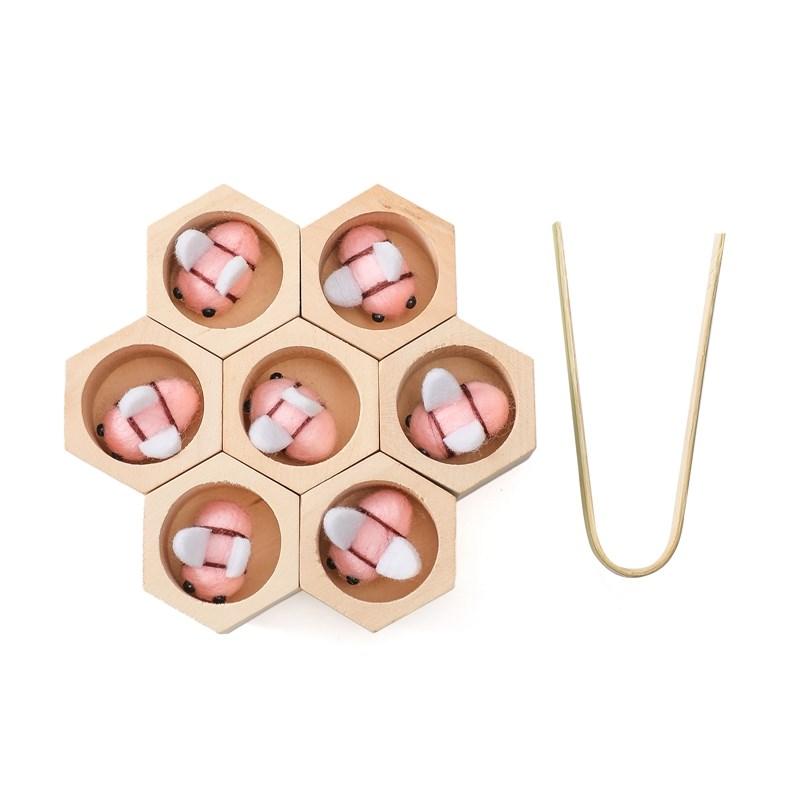 Сенсорные пчелки Игрушки для новорожденных Развитие мелкой моторики Игрушка Игра Монтессори Пчелы Монтессори деревянные Креативный Малыш 0 12 месяцев Игровые игрушки Подарки