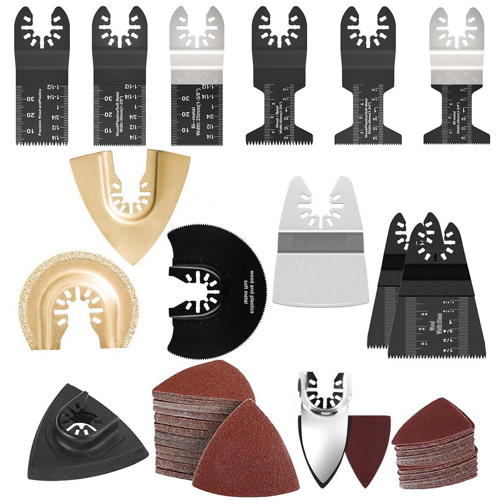 124/248Pcs Quick-release Oscillating Tool Multi-function Tool Saw Blades Renovator Trimmer Blades for Wood Plastic Metal Cutting