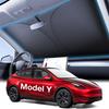 Wigoo Tesla Model Y Автомобильный Высокотемпературный Светодиодный OEM Свет Тепло УФ Внутреннее Тепло Передняя Защита [Индивидуальный Дизайн] Солнцезащитный Козырек, Блокировка, Подходящий, Автомобильный Солнцезащитный Козырек,