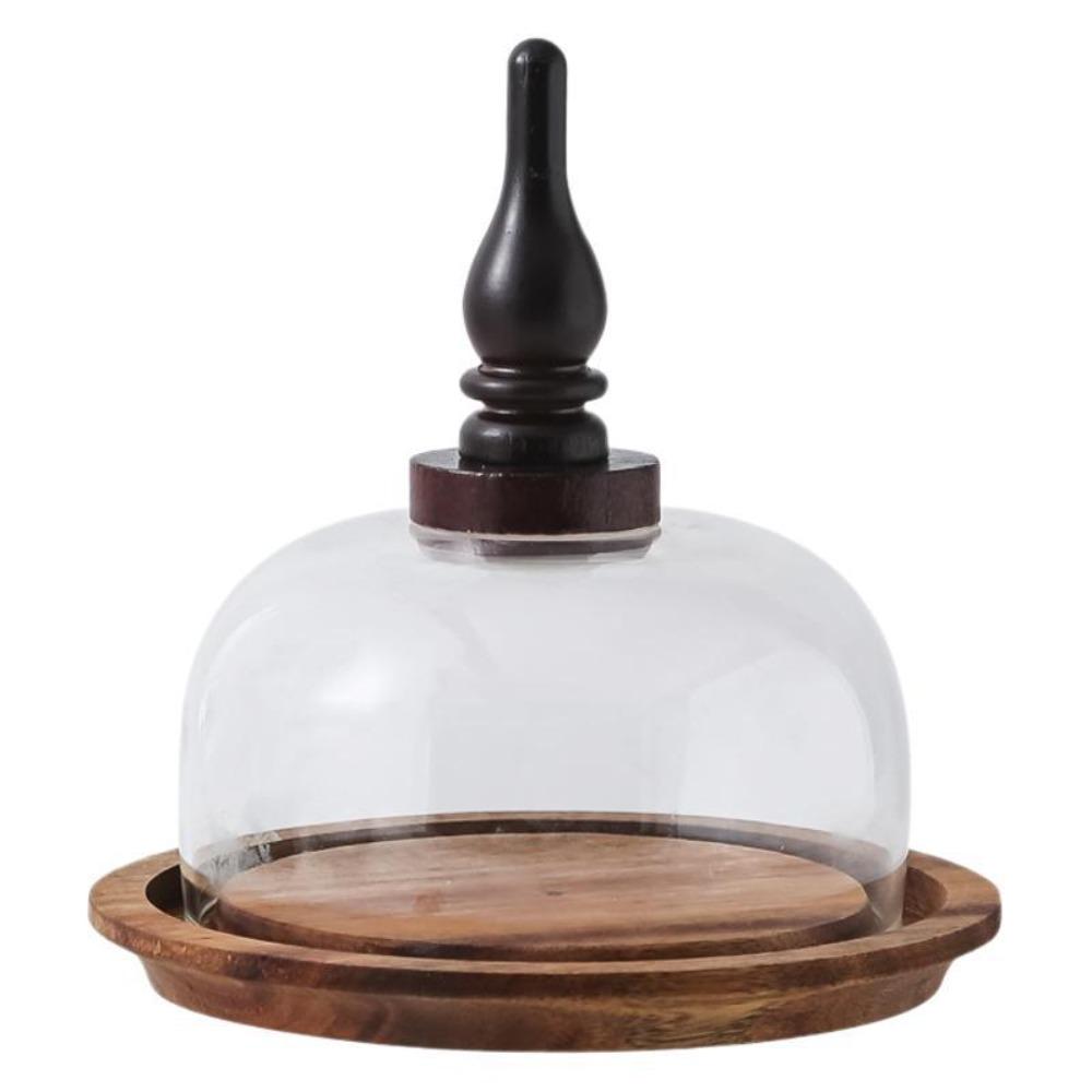 Со стеклянным пылезащитным чехлом, подставка для десерта, деревянный поднос для хранения, столовые приборы, коробка для масла, магазин