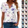 Женская летняя мода повседневная футболка с коротким рукавом и V-образным вырезом