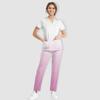 Women's Short Sleeve V Neck Gradation Chest Pocket Work Top Elastic Waist Pants Two Piece Work Set,3 Pockets,Scrubs Tops For Women