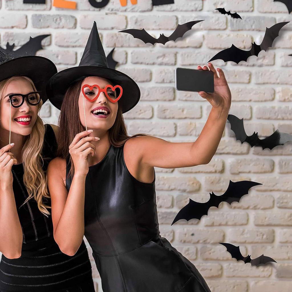 Wall Decor,88Pcs 3D Halloween Decoration Stickers Black Spooky 120pc