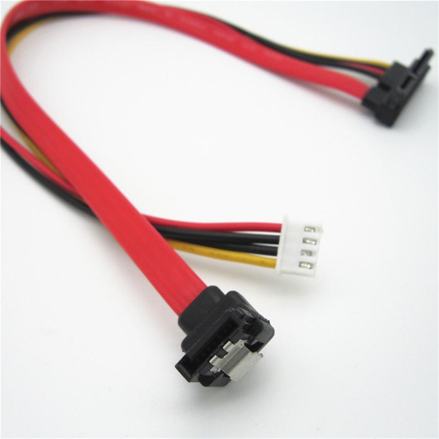 90 Degree SATA 7+15P 22pin To SH 2.0 4pin Power HDD Hard Disk Data Power Cable