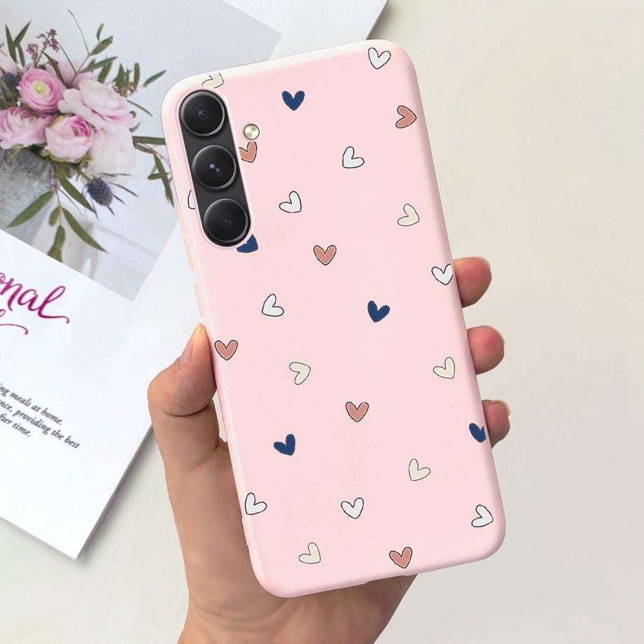 Couple Love Heart Bumper For Samsung A55 5G Case Soft Ultra Slim Matte Silicone Phone Cover For Samsung Galaxy A55 A556B Fundas