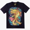 Футболка West Coast Gangster Dragon Pattern Printed 100% Cotton Men's T Shirt O-Neck Short Sleeve Tee Large Size Clothing Y2k Tops