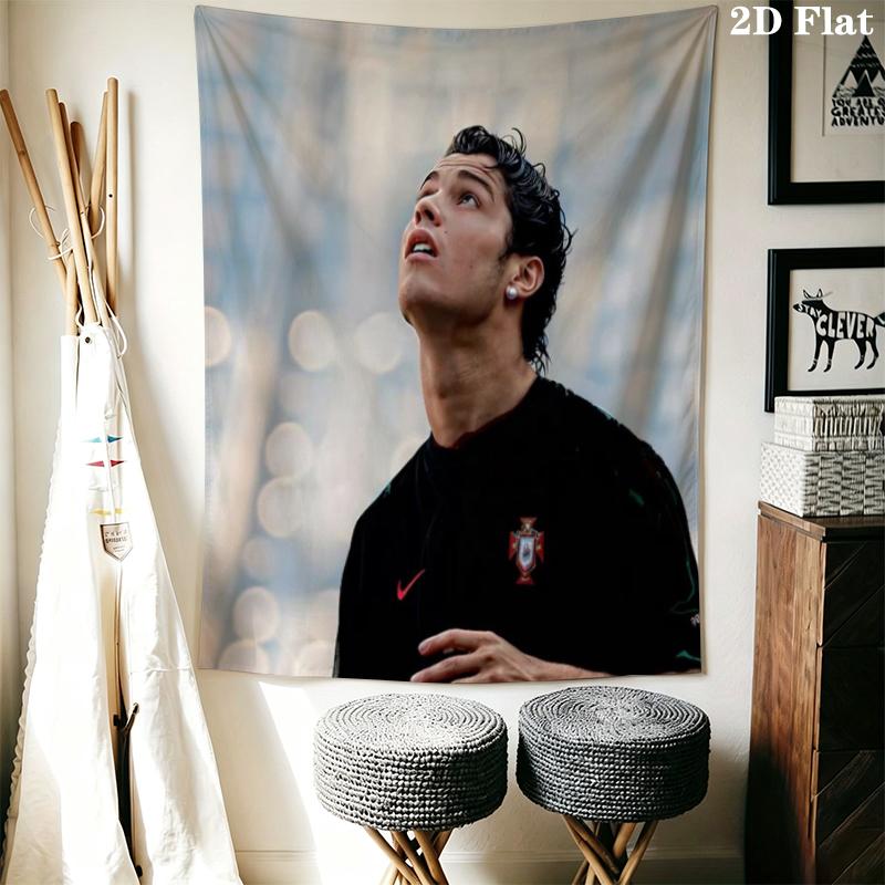 C Ronaldo Wall Tapestry Aesthetic Wall Hanging Printed Fabric Blanket Decorative Tapestries for Bedroom Living Room Home Decor