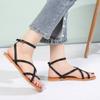 New Shoes Female Ankle Strap Women's Sandals Summer Open Toe Buckle Solid Outdoor Beach Casual Flat Large Size Sandals