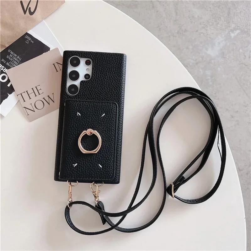 Кожаная сумка через плечо с держателем для карт Чехол для телефона для Samsung Galaxy S23 FE S24 Ultra S22 Plus A13 A22 A33 A14 A24 A34 A53 A54 Чехол