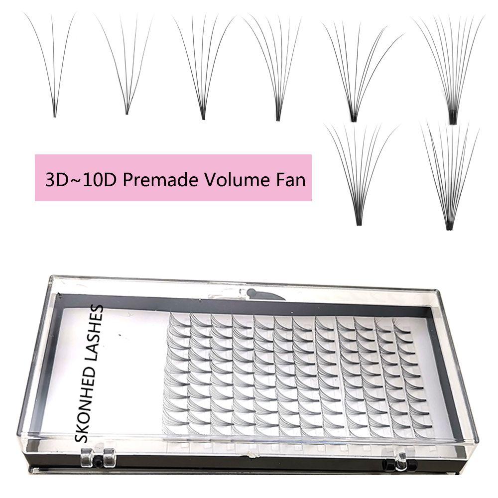Натуральные длинные полуперманентные накладные ресницы наращивание ресниц готовые объемные веера синтетические волосы