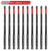 PH0 Бита Phillips из вольфрамовой стали: Магнитная, Ударопрочная, Нескользящая Отвертка, Шестигранный Хвостовик для Электродрели