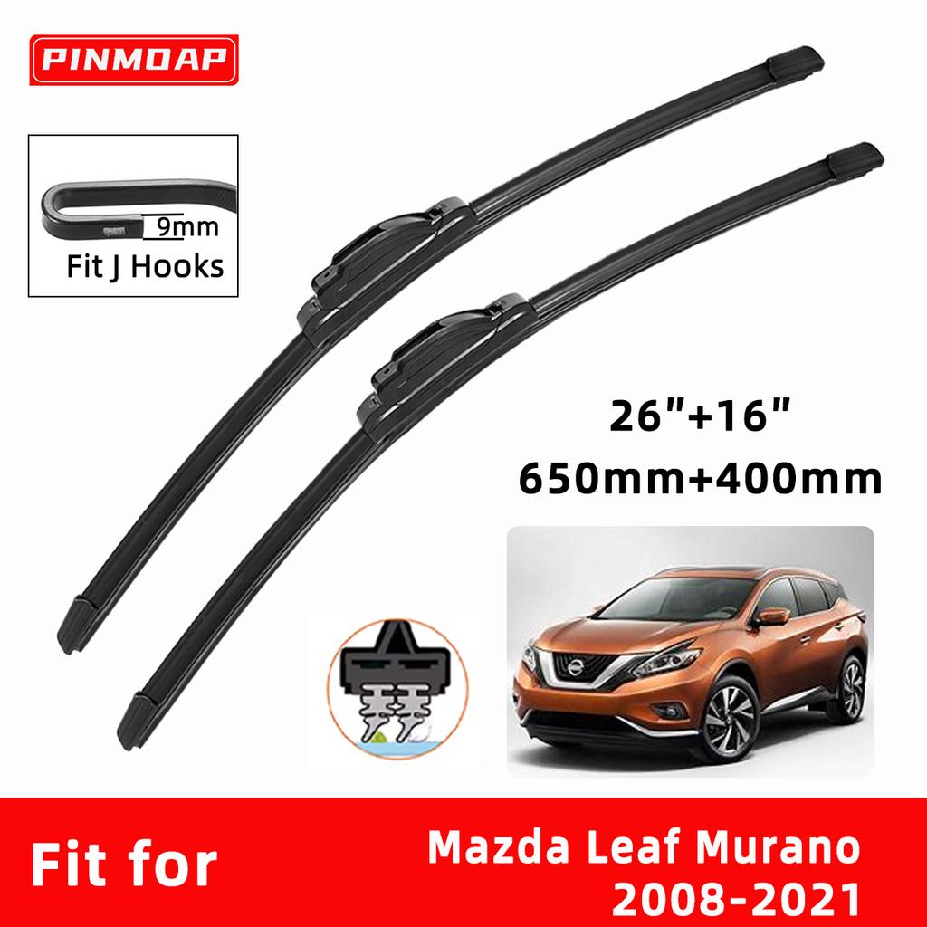 Car Wipers Double Rubber for Mazda Leaf Murano 2008-2021 Front Brushes Cutter Automobiles Parts Accessories Windscreen Wipers Wear Parts