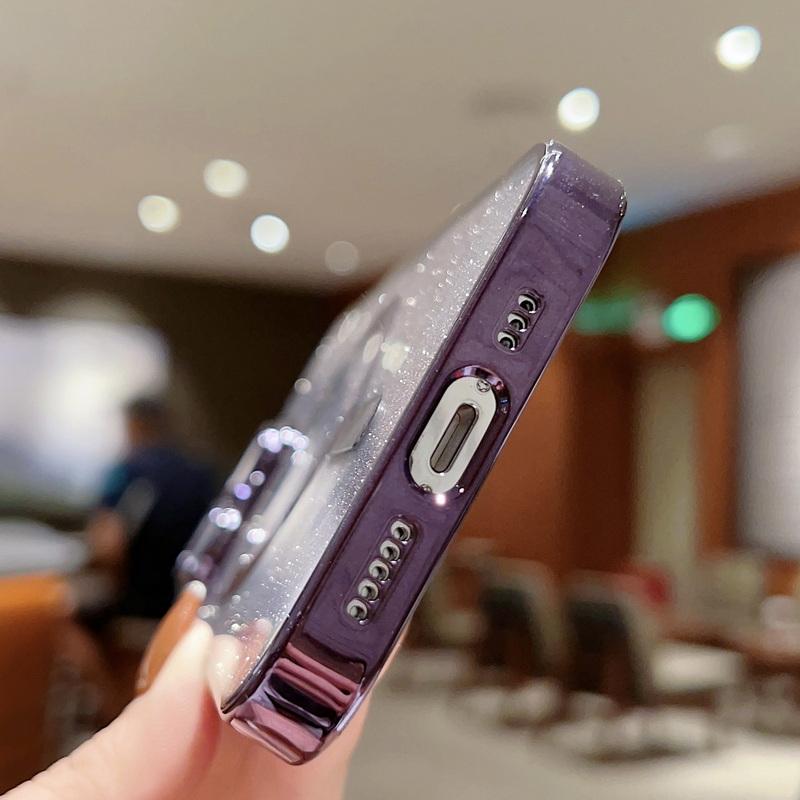 Прозрачный блестящий магнитный чехол для iPhone 15 14 Plus 13 Pro Max 12 11, противоударный роскошный чехол ярких цветов