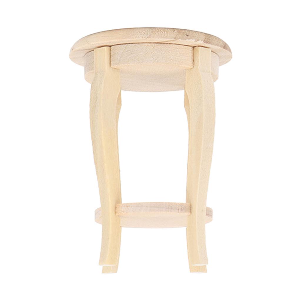 1:12 Dollhouse Miniature Bonsai Stool Wooden Unfinished Perfect Detailed Dollhouse Stool Chair