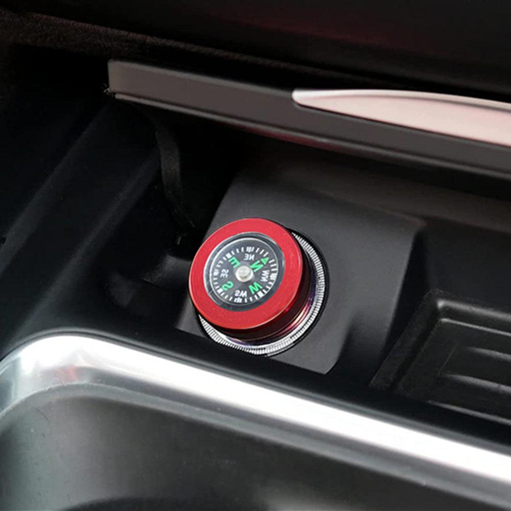 2x Aluminum Alloy Car Cigarette Lighter Outlet Plug Cap Dust Cover Compass Style