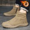 Мужская обувь 2025 зима новая повседневная высокая мартинсы уличная морозостойкая рабочая обувь на толстой подошве утепленные теплые хлопковые ботинки