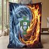 Portugal Football Printed Flannel Blanket Skin Friendly Warm Decorative Throw for Indoor Couch Bed Daily Use