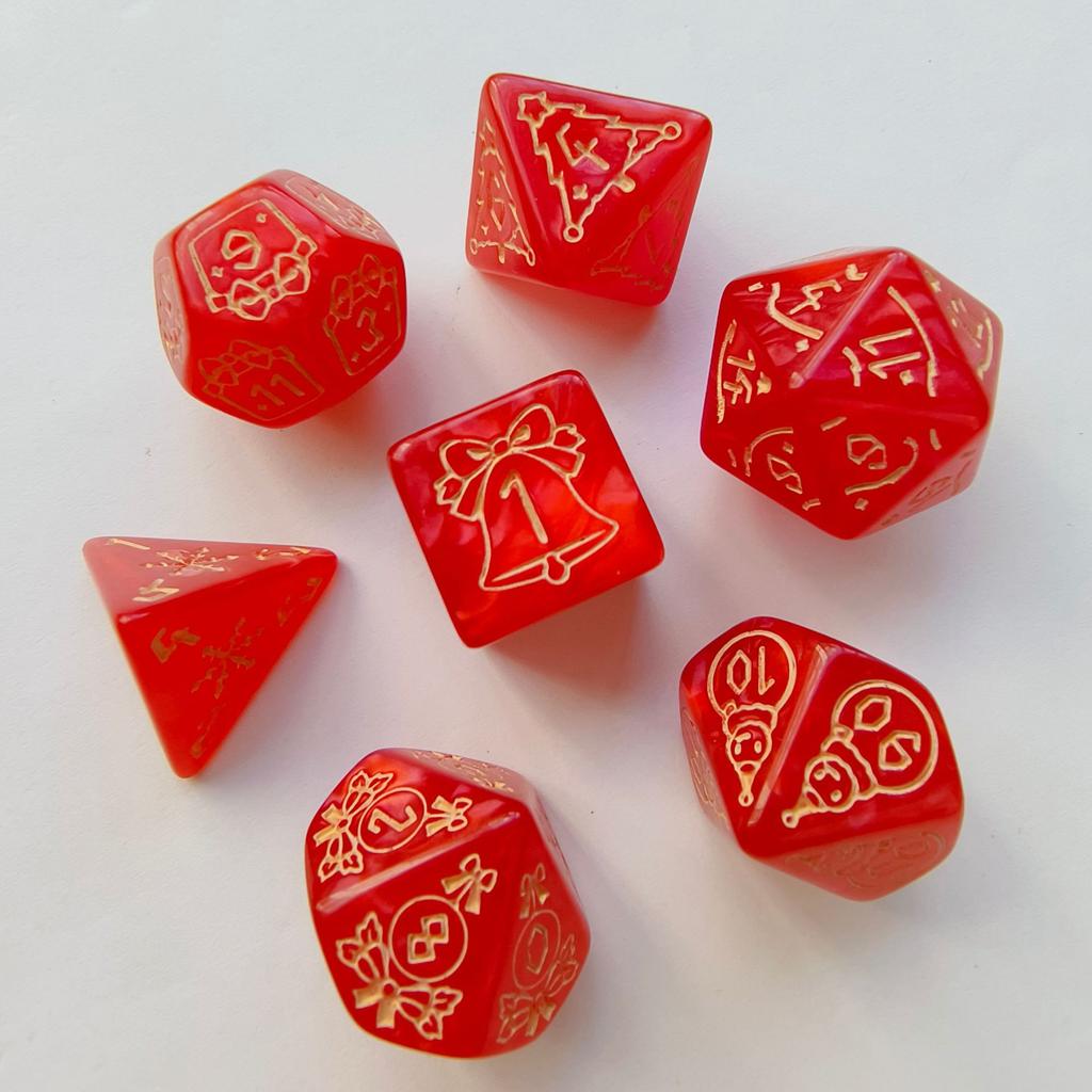 7 шт./набор Новые кубики с рождественским рисунком снеговика и елки DND Числовые кубики Кубики для настольной игры для беговой команды Рождественские принадлежности