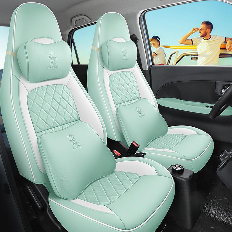 Lingbao Box Universal Cartoon Leather Seat Cover - All Seasons