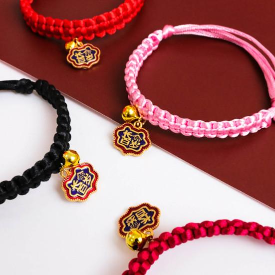 Ошейник для щенка, декоративный ошейник в китайском стиле, устойчивый к укусам, плетеный ошейник для котят, собак, фестивальный декор