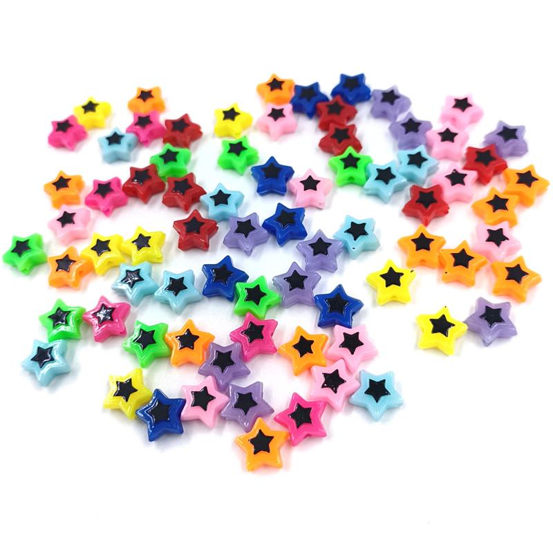 Звезда для изготовления сережек-браслетов с цветными блоками, креативные подвески, акриловые ювелирные изделия «сделай сам», аксессуары, сердце, пентаграмма, бусины, 30 шт., бусины