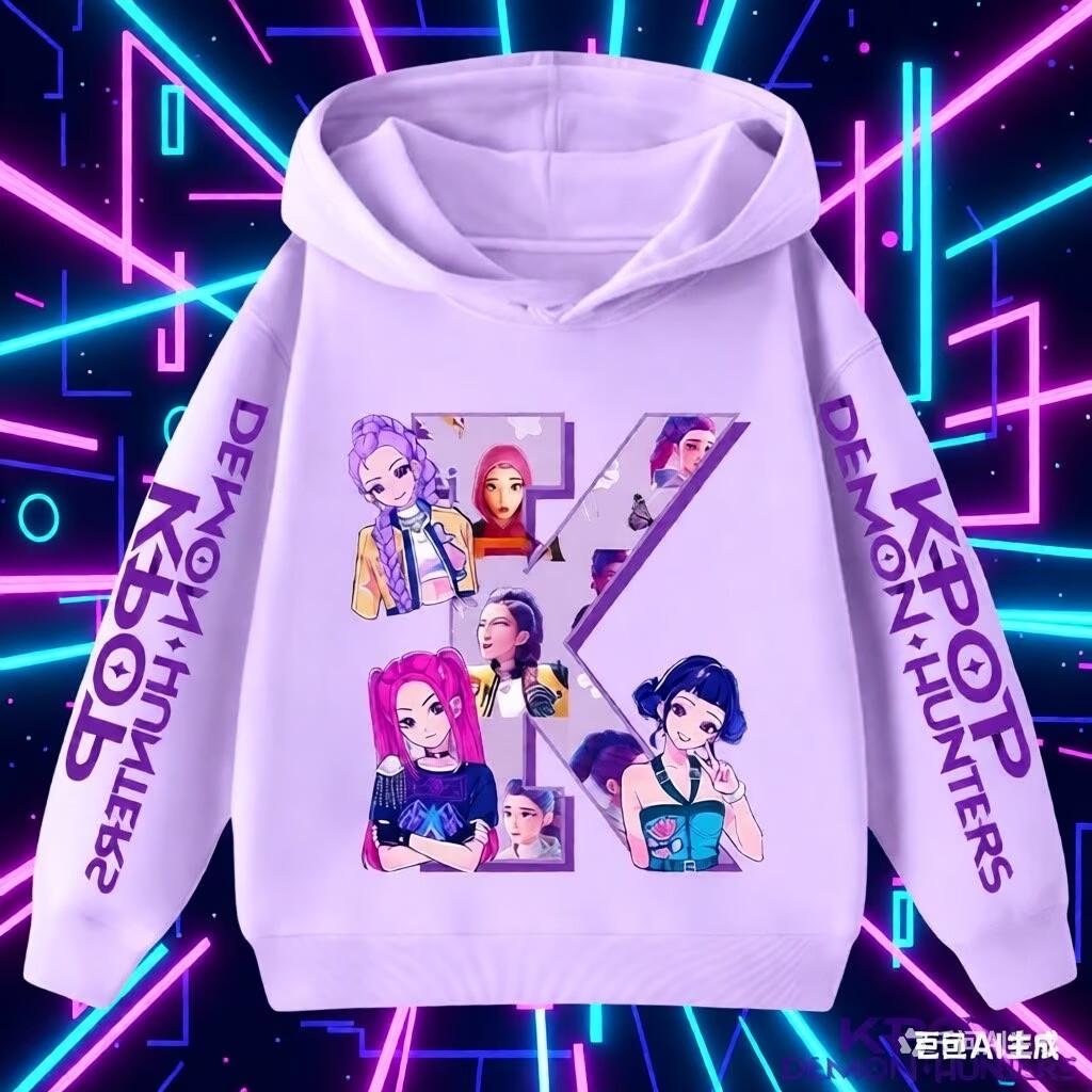Женские худи K-Pop Охотники на демонов Худи Свитшот с капюшоном с буквами от A до Z Осенний спортивный костюм Худи Спортивная одежда Мужской пуловер Одежда