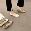 Summer Mary Jane Women's Shoes 2025 New Thick Heel Soft Sole Comfortable Square Head Grandma Shoes French Temperament Small Single Shoes