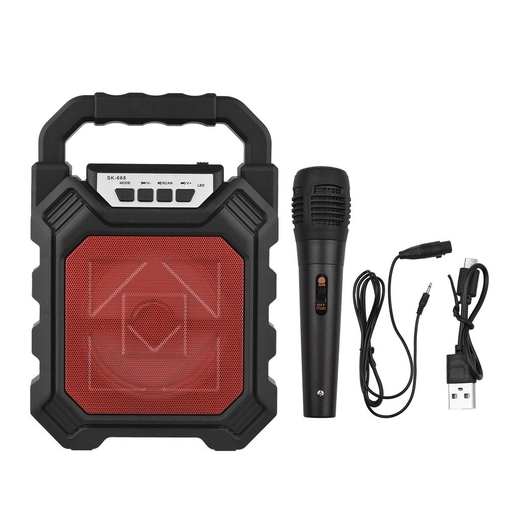 Portable BT Karaoke Machine Rechargeable Cordless Outdoor Speaker Battery Powered with Microphone