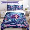3PC Custom Name Mermaid Dreams Underwater Bedding Set Duvet Cover Closure Includes 1 Duvet Cover & 2 Pillowcases for Bedroom