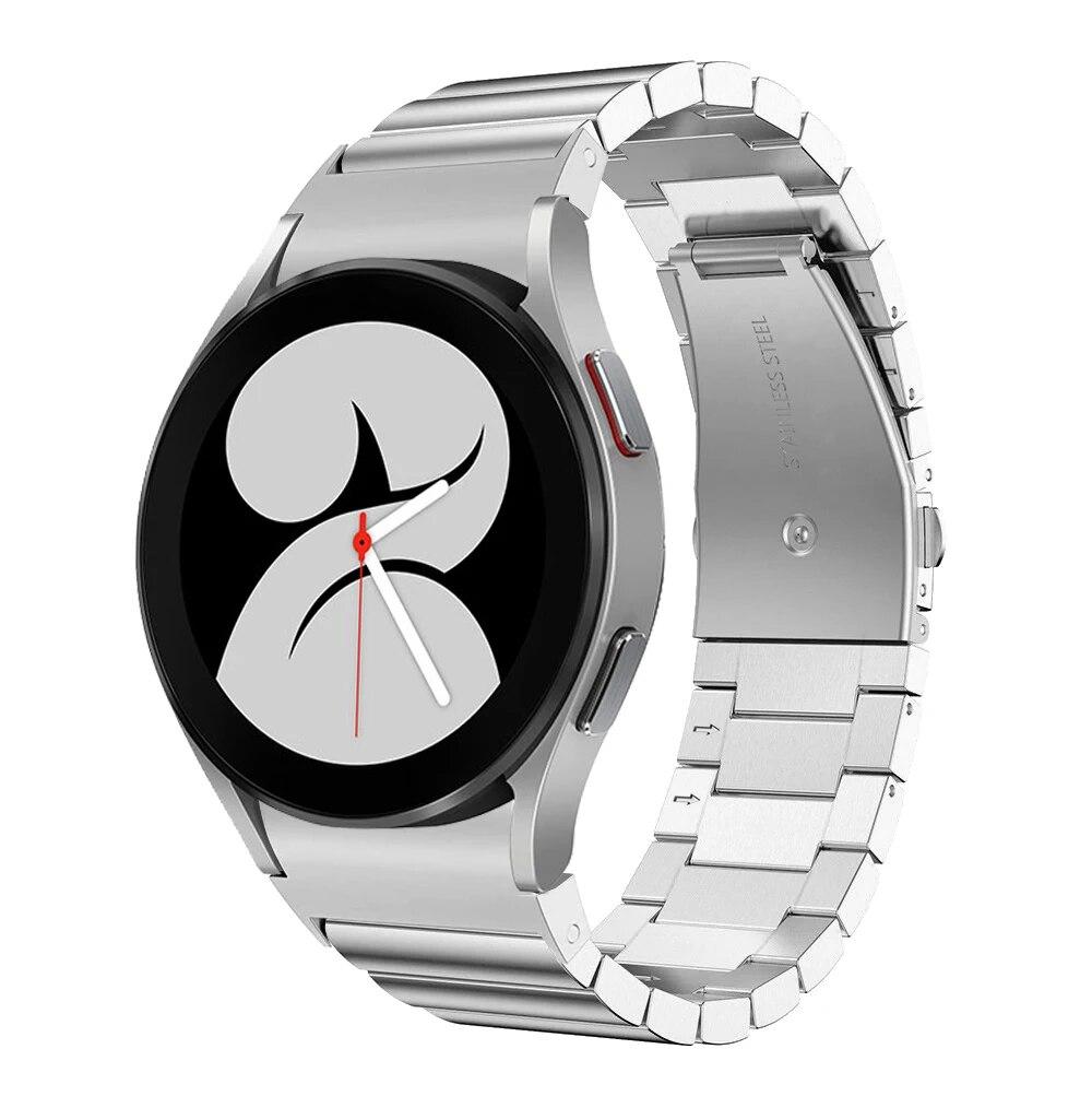 Ремешок из нержавеющей стали без зазоров 20 мм для часов Samsung 4 5 6 40 мм 44 мм Классический 46 мм 42 мм 47 мм 43 мм Pro 45 мм Металлический браслет-ремешок