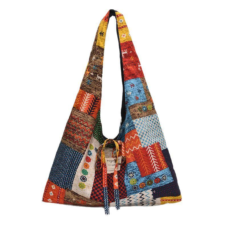 Весна-лето 2025, новая ретро двусторонняя сумка-жилет, наплечная сумка в стиле Simia, большая вместительная сумка для покупок, сумка-тоут.